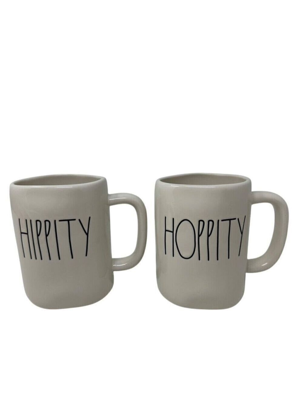 Rae Dunn HIPPITY HOPPITY Mug Set Ceramic 16oz Coffee Mug Kitchen Easter Rabbit